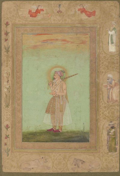 Le Vieux Shahjahan, du défunt Album Shahjahan, folio manuscrit détaché, 1640-1660 - Mughal School